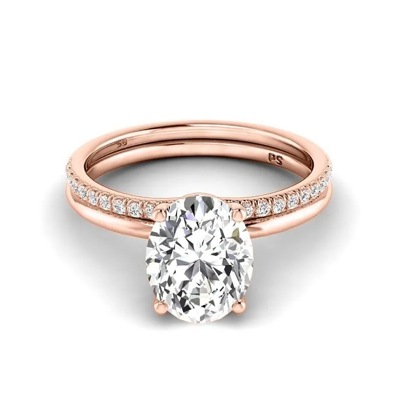 0.65-3.15 CT Round & Oval Cut Lab Grown Diamonds - Bridal Set