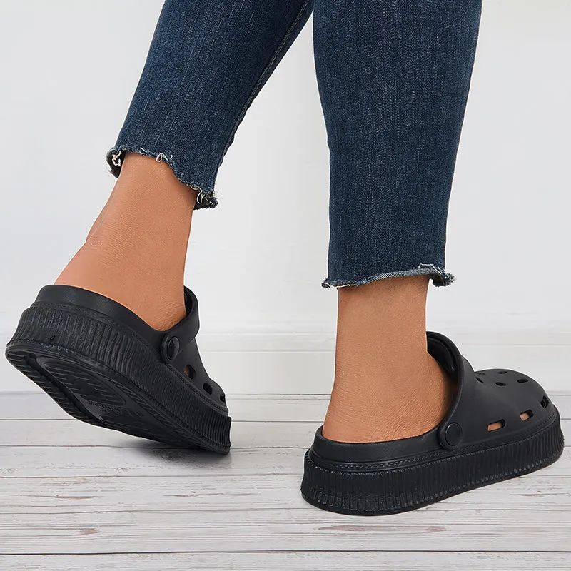 Sohiwoo Women Closed Toe Hollow Out Anti-skid Slides Sandals Beach Slippers